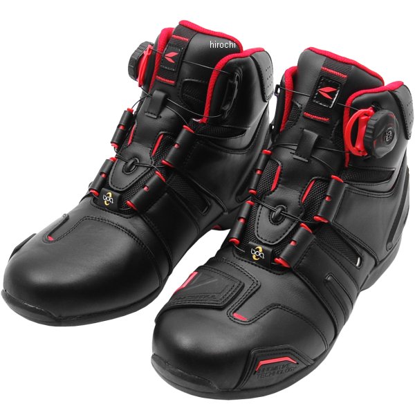 ドライマスター ボア ライディングシューズ 黒/赤 24.5cm