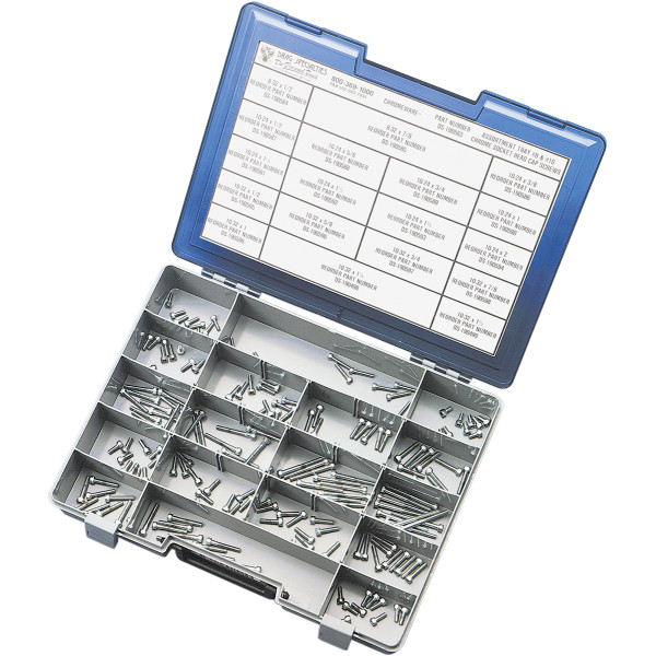 六角穴付きボタンボルト 詰め合わせセット #8と#10 クローム/ローレット(頭がギザギサ)