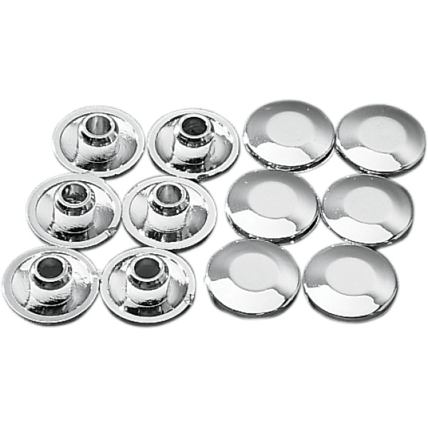 ハンドルバー クランプ用クロームプラグ 1/4インチ(6mm)6角 (12個入り)