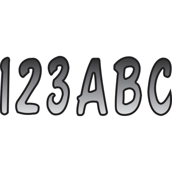 ステッカー 76mm シルバー/黒 (146枚入り)