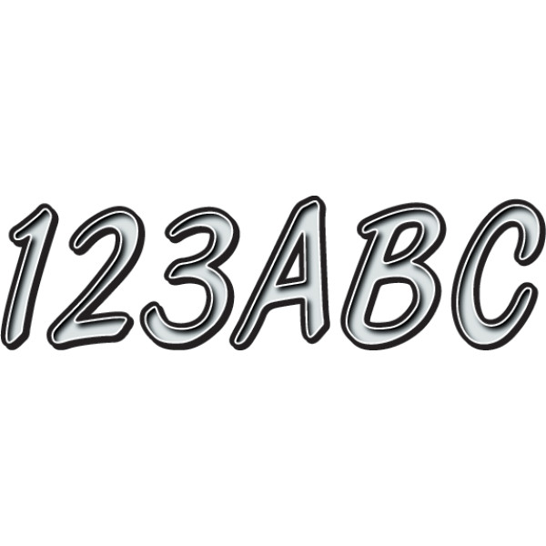 ステッカー 76mm シルバーグリッター/黒 (146枚入り)