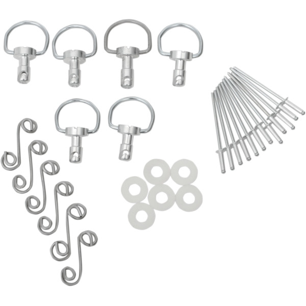 カウル ファスナーキット Dリング スプリング シルバー