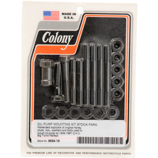 Machine オイルポンプ 取付ハードウェアキット 36年-67年 EL、FL、FLH 黒