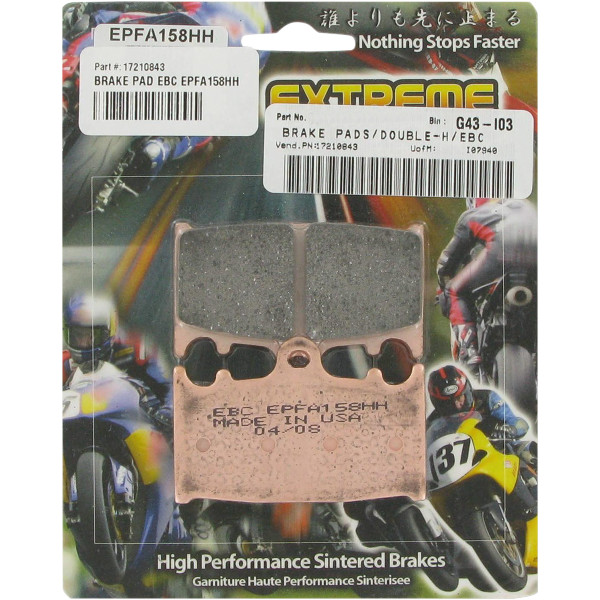 【セール特価】 ブレーキパッド フロント 93年-04年 ZZR600、ZX600E (EX-Performance シンタード)