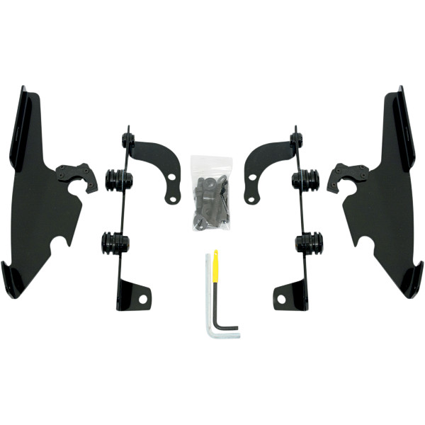 ウインドシールド クイック取付金具 ロック付き 04年-13年 シャドウ VT750 黒