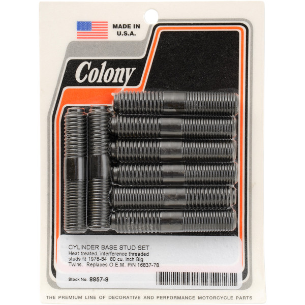 Machine スタッド シリンダーベース 78年-84年 BigTwin (8個入り)