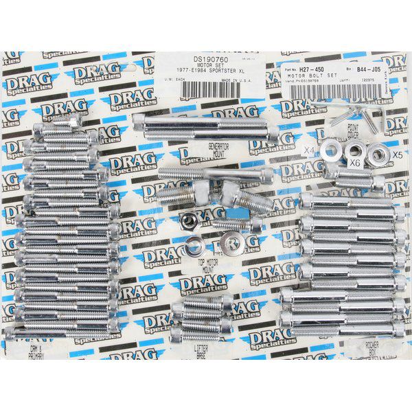 ボルトキット エンジン 77年-84年 XL クローム/ローレット