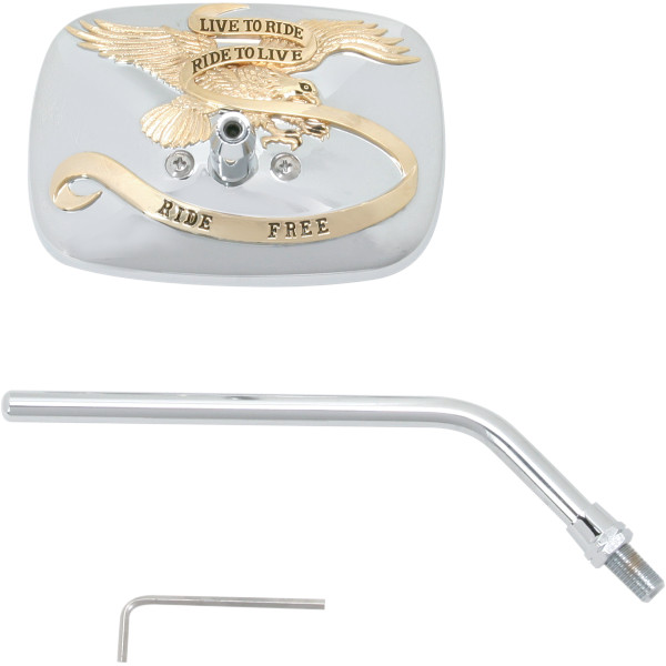 ミラー ライドフリー 10mm クローム/ゴールド ヤマハ(右)