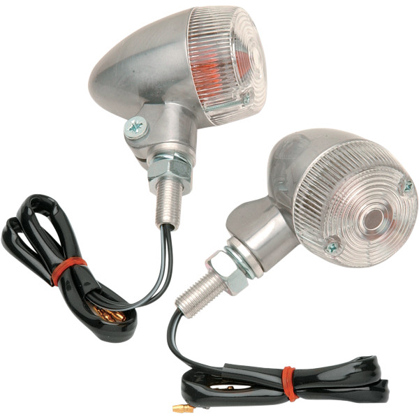 ウインカー ラウンド #2 シングル球 クリア レンズ M10 ポリッシュ