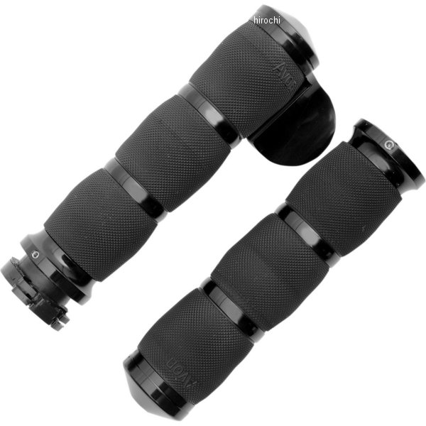 リップ エアークッション ツーリング スロットルボス付き 1インチハンドル用 黒