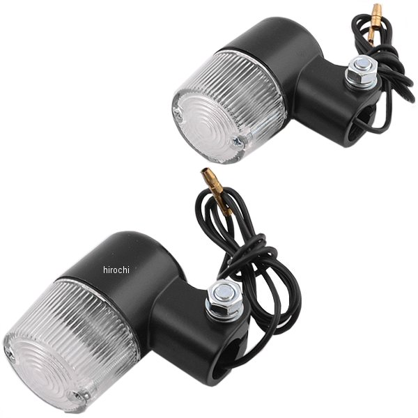 丸ミニウインカーセット ブラックボディ/クリアレンズ 汎用