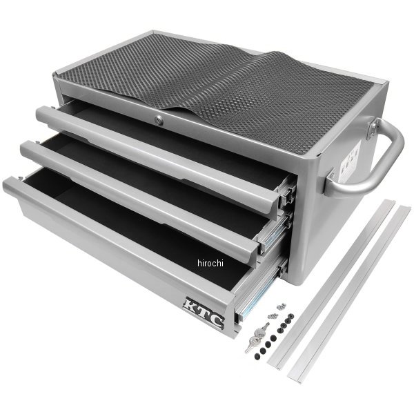 フラットトップ チェスト(3段3引出) シルバー