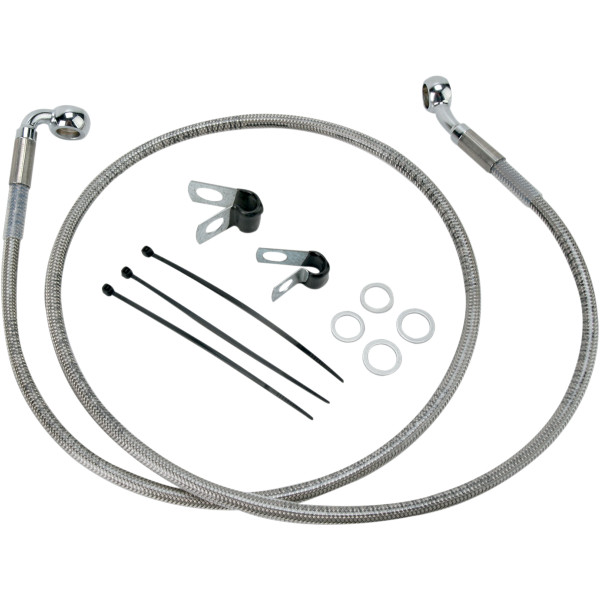 フロント ブレーキライン ステンレス 00年-05年 FXD +2インチ(40.875インチ)