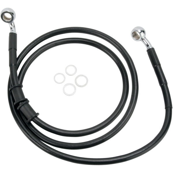 フロント ブレーキライン 黒ステンレス 標準長 08年以降 FXDL ABS無 42728-08
