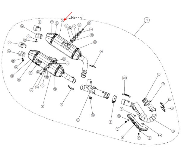 リペアサイレンサー Q-TYPE 左側 14年以降 CRF250R