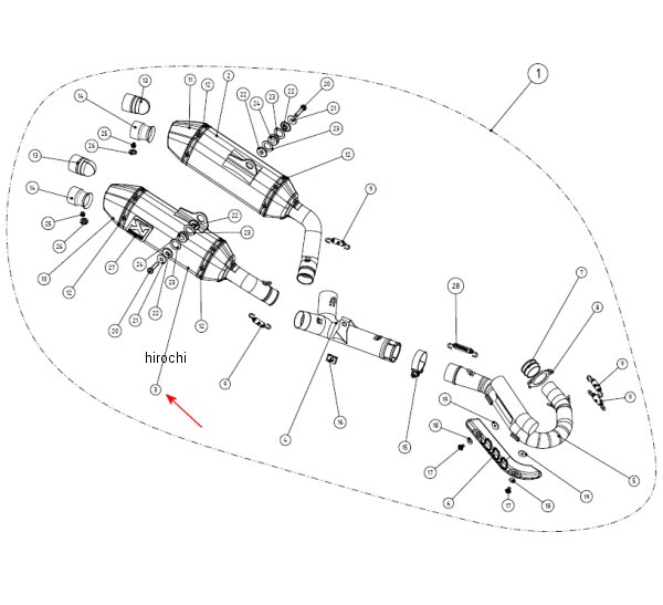 リペアサイレンサー Q-TYPE 右側 14年以降 CRF250R