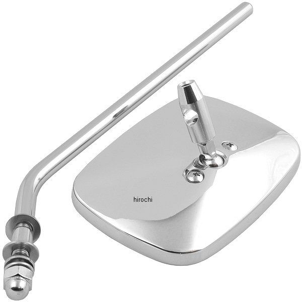 ミラー 長方形 可変ステム/ロング長 クローム(1個売り)