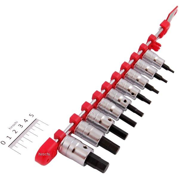 9.5(mm)sq ショートヘキサゴン(6角)ビットソケットセット インチ(9点)