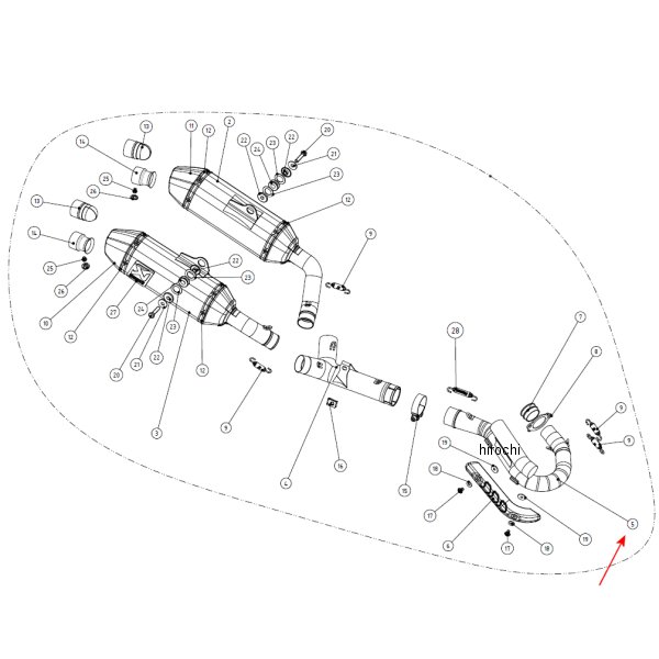 1860-0819  リペアヘッダー レーシングライン 14年以降 CRF250R ステンレス