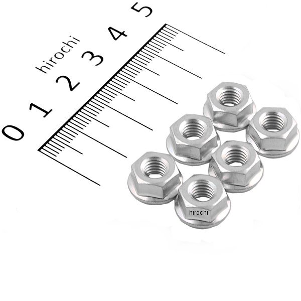 フランジナット M6 セレート無 (6個入り)