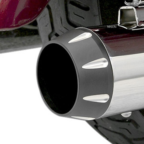 エンドキャップ 4インチ 黒テーパー/コントラストフルート (1個売り)