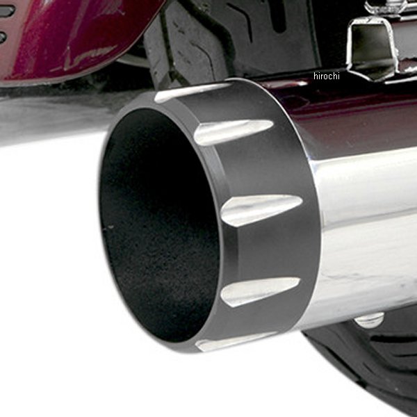 エンドキャップ 4インチ 黒ストレート/コントラストフルート (1個売り)