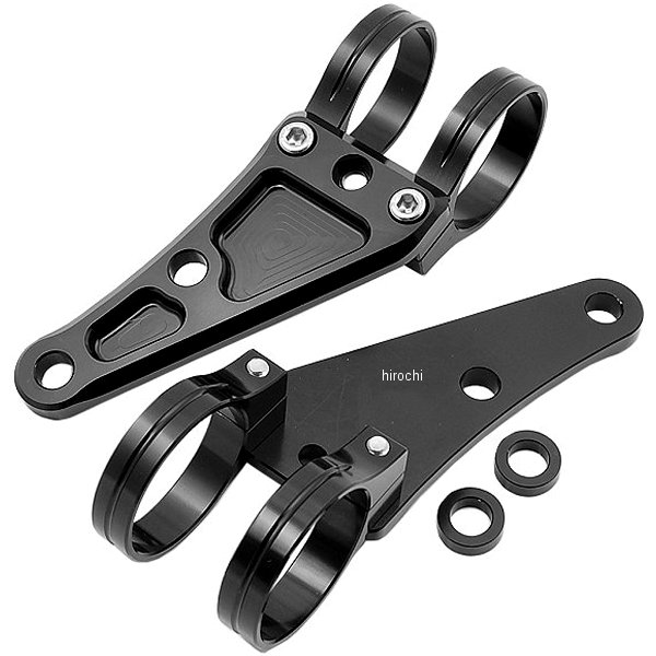 マシンドロングヘッドライトステー 2クランプタイプ φ43mm 黒