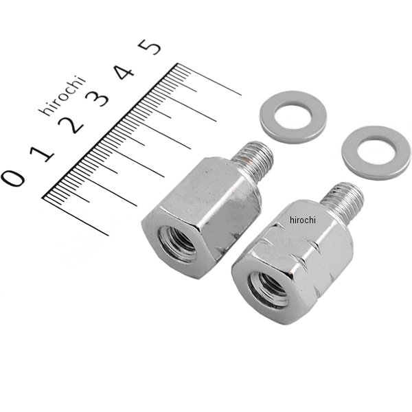 SHM-8  ミラー 正ネジアダプター 2個入り クロームメッキ 8mm逆ネジ→8mm正ネジ 8mm正ネジ→8mm