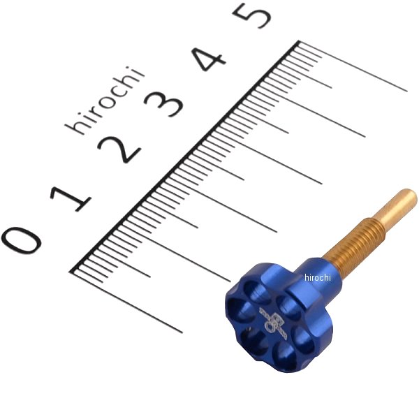 アルミ削り出しスロットルアジャストスクリュー ブルーアルマイト KEIHIN PD22・PE24/28