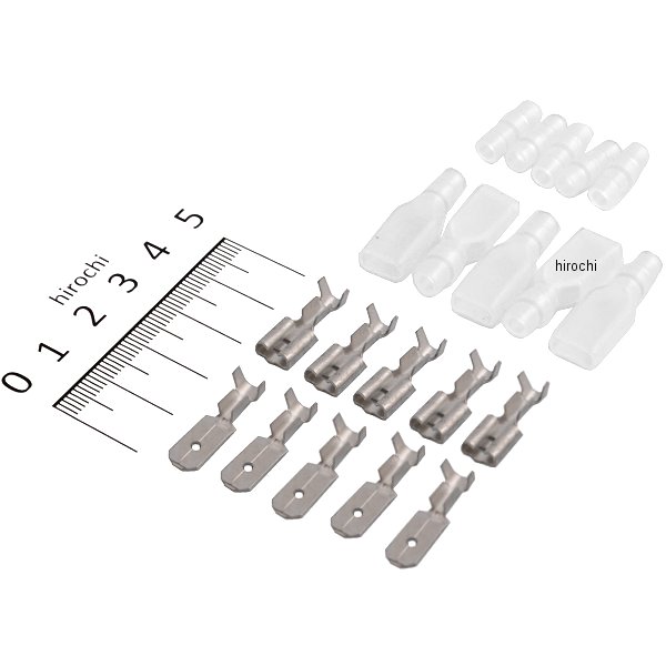 ギボシ端子セット 250平型オス・メス端子 Lサイズ スリーブ付 5個入り