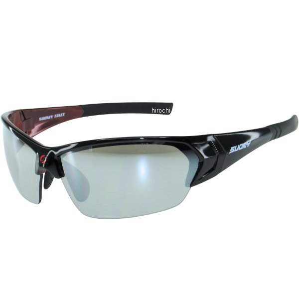 サングラス 黒/赤 フリーサイズ ブラックミラーレンズ