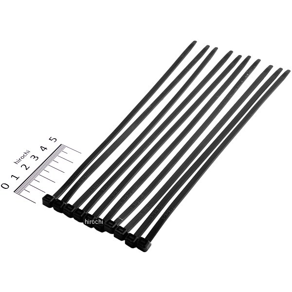 カラータイラップ 200mm 幅4.5mm ブラック 10本セット