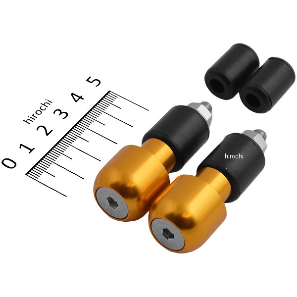 アルミバーエンド ラウンドタイプ ゴールド 2個セット