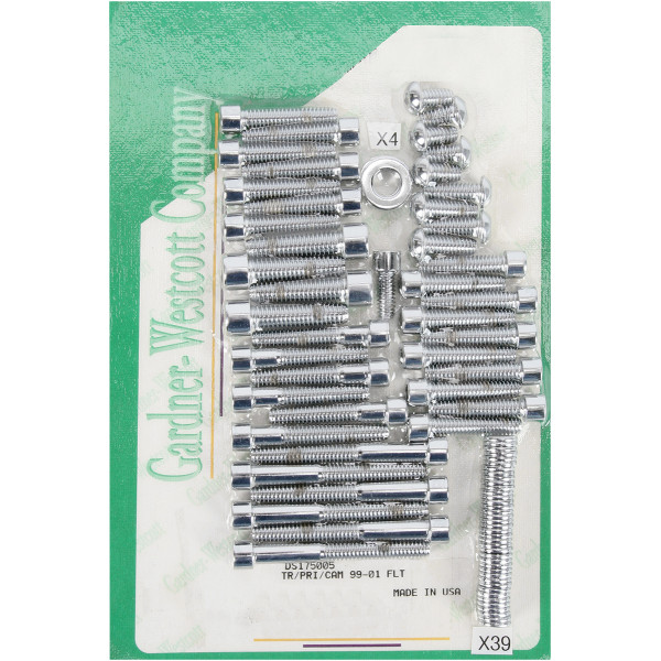 ガードナーウェスコット ボルトキット サイドカバー 99年-06年 FLH クローム