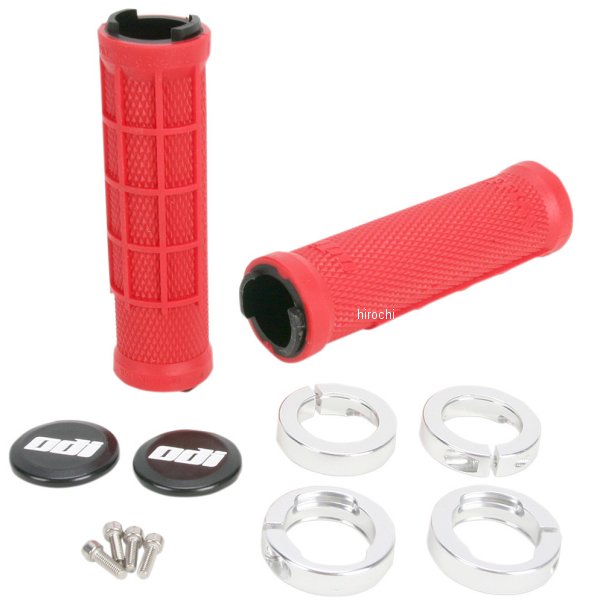 ODI オーディーアイ グリップ ラフィアン MX フランジ無 130mm 赤