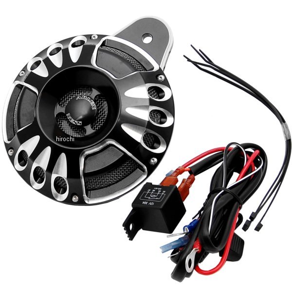 ビレットホーン 110dB 汎用 ディープカット 黒