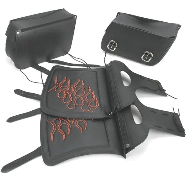 サドルバッグ フレイム オレンジ (左右ペア) ラージ