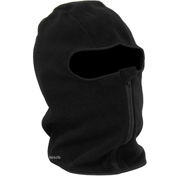 バラクラバ マイクロフリース ジッパー付き 黒
