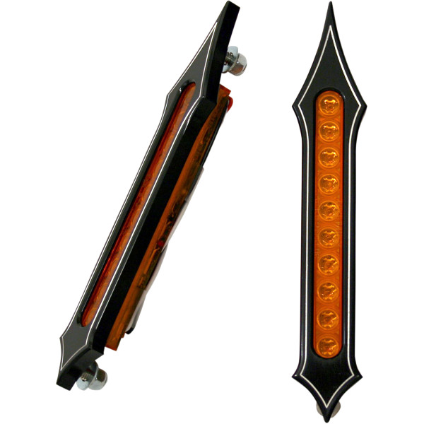 【セール特価】 LED サドルパック用 トライバル スロット アンバーレンズ/黒