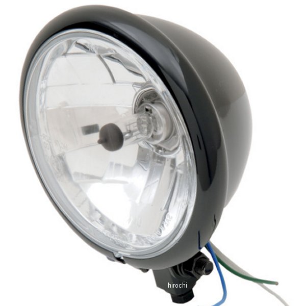 ヘッドライト 5.75インチ H4 ダイヤモンド スプリンガー グロスブラック