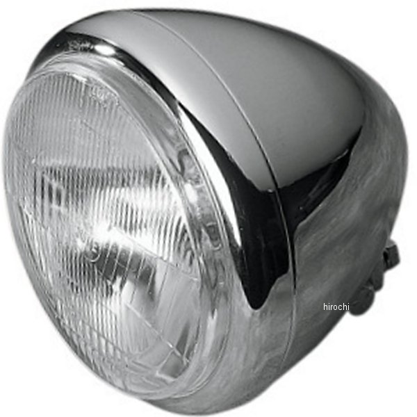 ヘッドライト 5.75インチ H4 55/60W スプリンガースタイル プレーン クローム