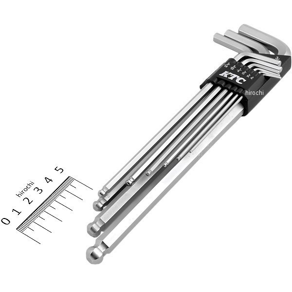 ボールポイントL形ロング6角棒レンチセット(9本組) インチ