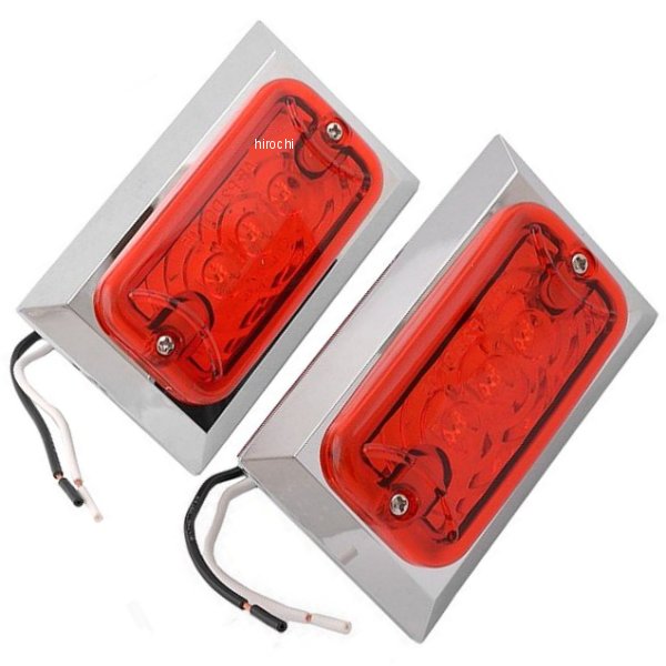 LEDウインカー スクエア シングル球仕様 赤 (左右ペア)