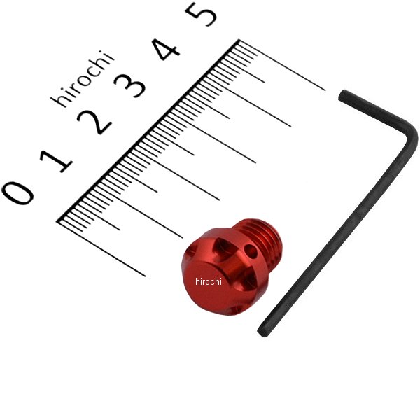 ミラーホールカバーキャップ NASAタイプ 1個入り 10mm正ネジ 赤