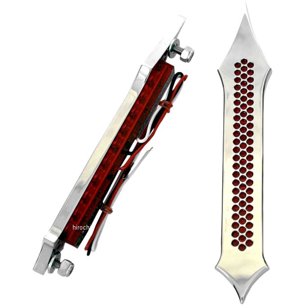 【セール特価】 LED サドルパック用 トライバル ドリルド 赤レンズ/クローム