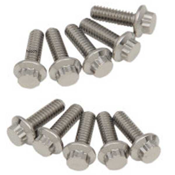 ボルト 12角 1/4"-20 x 1/2インチ(13mm) ポリッシュ (10個入り)