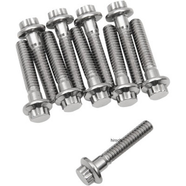 【セール特価】 ボルト 12角 1/4"-20 x 1.5インチ(38mm) ポリッシュ (10個入り)