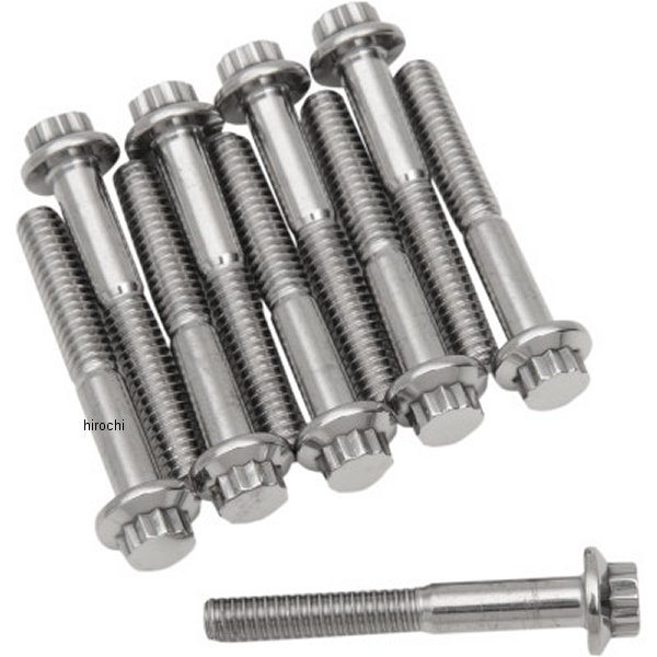 【セール特価】 ボルト 12角 1/4"-20 x 1.75インチ(44mm) ポリッシュ (10個入り)