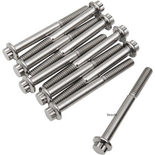 ボルト 12角 1/4"-20 x 2.5インチ(64mm) ポリッシュ (10個入り)