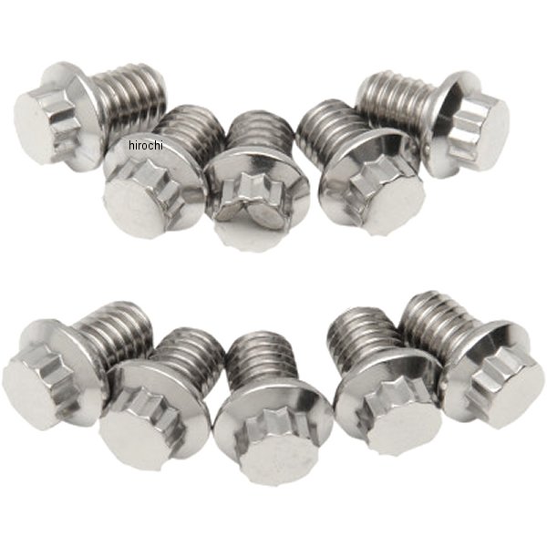 【セール特価】 ボルト 12角 3/8"-16 x 1/2インチ(13mm) ポリッシュ (10個入り)